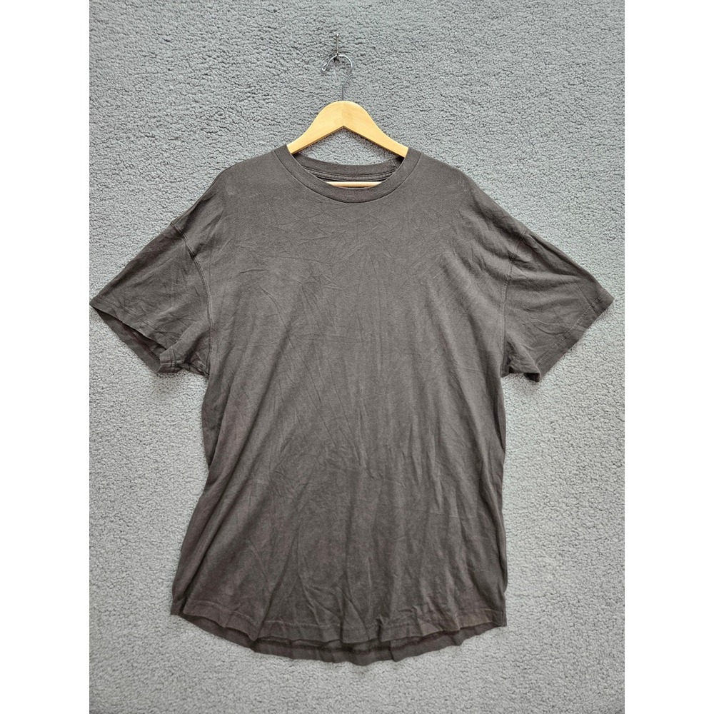Abercrombie Fitch Essentials Tee XXL Tall Brown Cotton Curved Hem Minimalist
